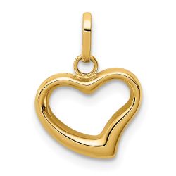 Solstice Spring Willow 14k Polished Cut-out Puffed Heart Charm
