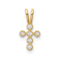 Soft Maple Gilded Rose 14K CZ Cross Pendant