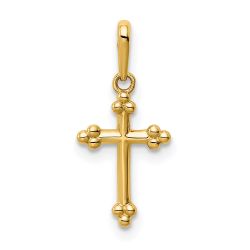 Satin Dahlia 14K Cross Pendant