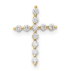 Rosy Marigold 14K CZ Cross Pendant Chain Slide