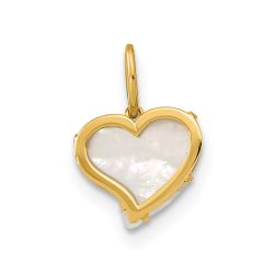 Bright Brook Warm Jasmine 14K Polished Mother of Pearl Heart Pendant