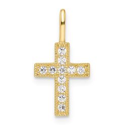 Doodle Buddy 14k CZ Cross Pendant