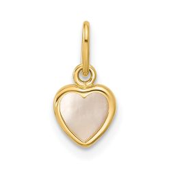 Refined Meadow 14K Polished Mother of Pearl Heart Pendant