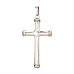Sterling silver polished cross pendant. 