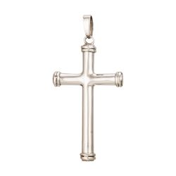 Sterling silver polished cross pendant. 