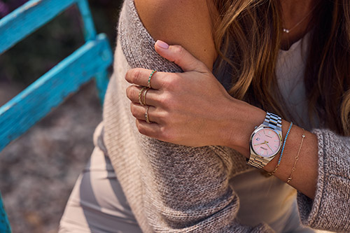 Lady with citizen watch on wrist