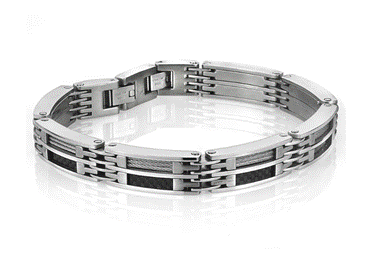 Stainless Steel Carbon Fiber Bracelet