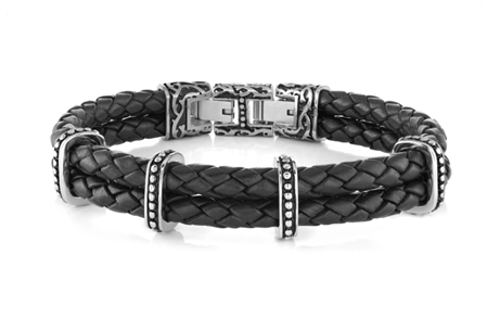 Leather and Steel bracelet