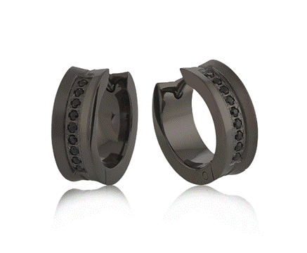 Black Stainless Steel Earrings